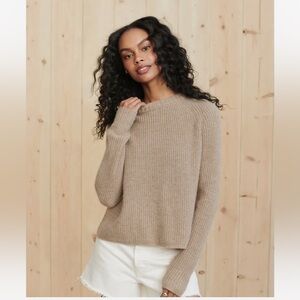 NWOT Jenni Kayne Cashmere Fisherman Sweater in Undyed Stone